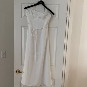 Lena White Strapless Sweetheart Sundress for Brides
